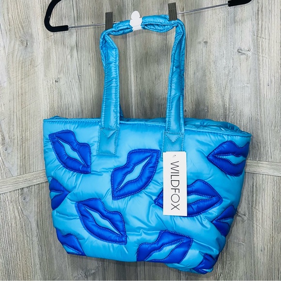 Wildfox Handbags - Wildfox Blue Lips Quilted Tote Bag